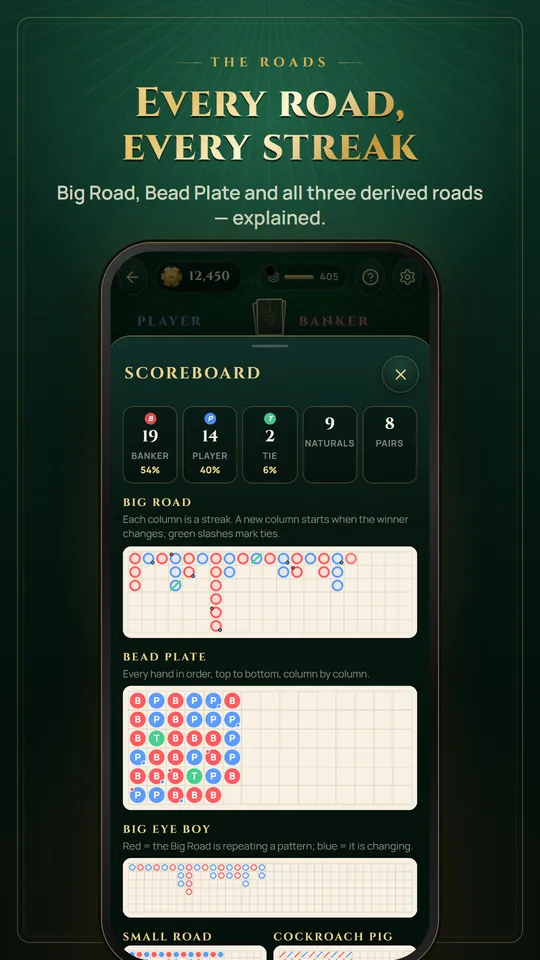 Every road, every streak: Big Road, Bead Plate and the derived roads